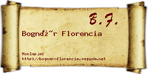 Bognár Florencia névjegykártya