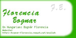 florencia bognar business card